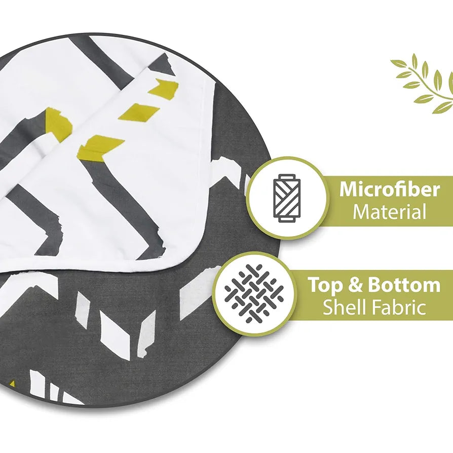 Divine Casa 120 GSM Microfiber Single Kids Dohar Soft & Lightweight Throw Blanket Zig-Zag Pattern Colour Slate