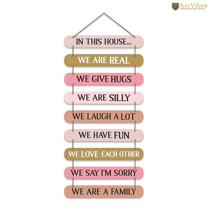 Artvibes House Quotes Printed Mdf Wooden Wall Hanging Home Decor Items | Wall Artwork