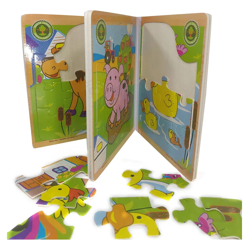 Trinkets & More – 6 in 1 3D Book Jigsaw Puzzle  | Animal Themed for Toddlers Kids 2+ Years 