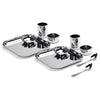 Sumeet Square Stainless Steel Heavy Gauge Mirror Finish Dinner Set of 10 Pc
