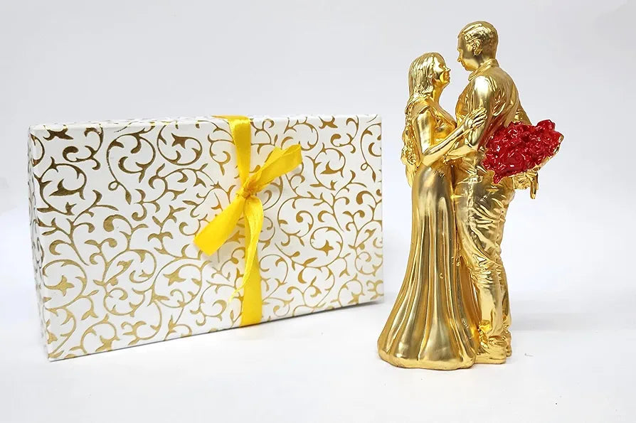 Gold Art India Couple Figurine Gold-Plated Matte Finish