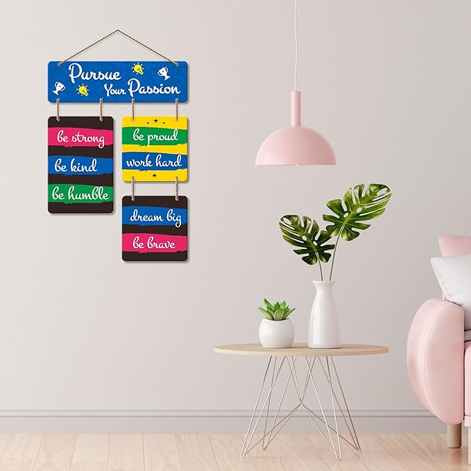 Artvibes Pursue Your Passion Decorative Wall Art Mdf Wooden Wall Hanger for Living Room | Quotes Decor Items