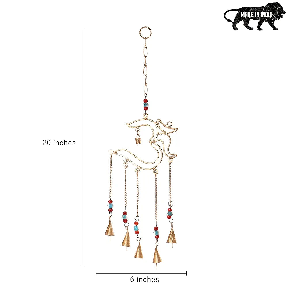 Duli Metal Om Windchime with Bells Feng Shui