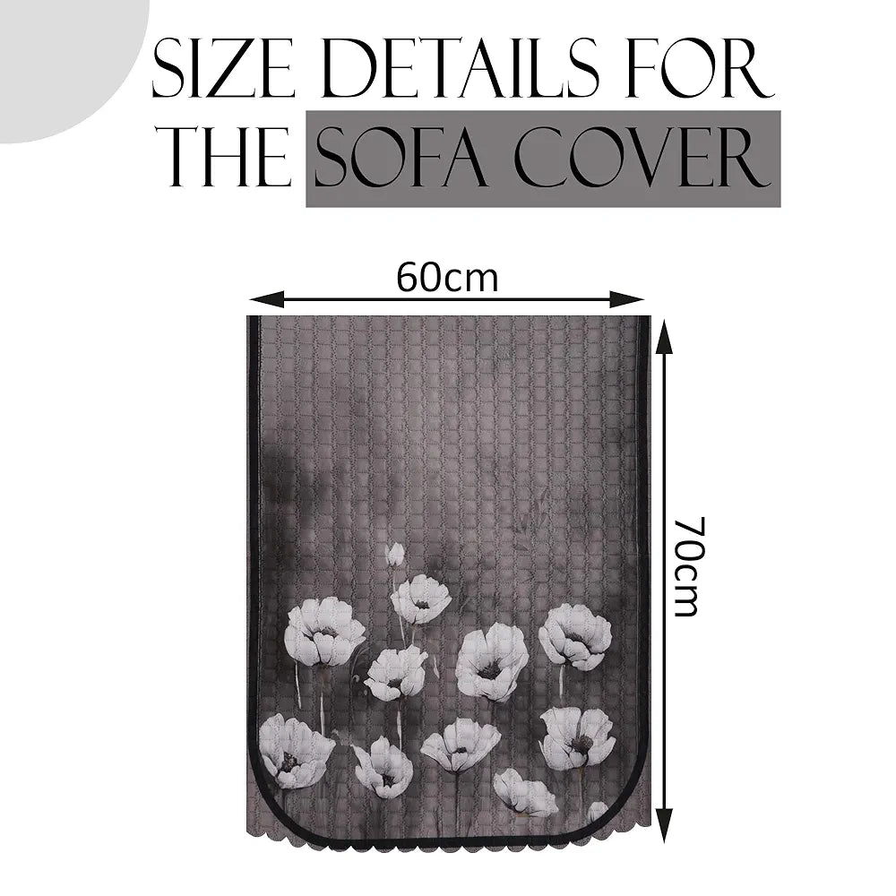 Kuber Industries Set of 4 Durable 2 Seater Sofa Cover for Living Room Lotus Print Green
