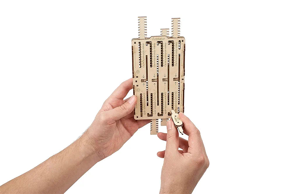UGEARS STEM Arithmetic Kit 2 in1 Model Kit - Creative 3D Wooden Puzzles for Adults, Teens and Children - DIY Mechanical Science Kit for Self Assembly - Educational and Engineering 3D Puzzles with App