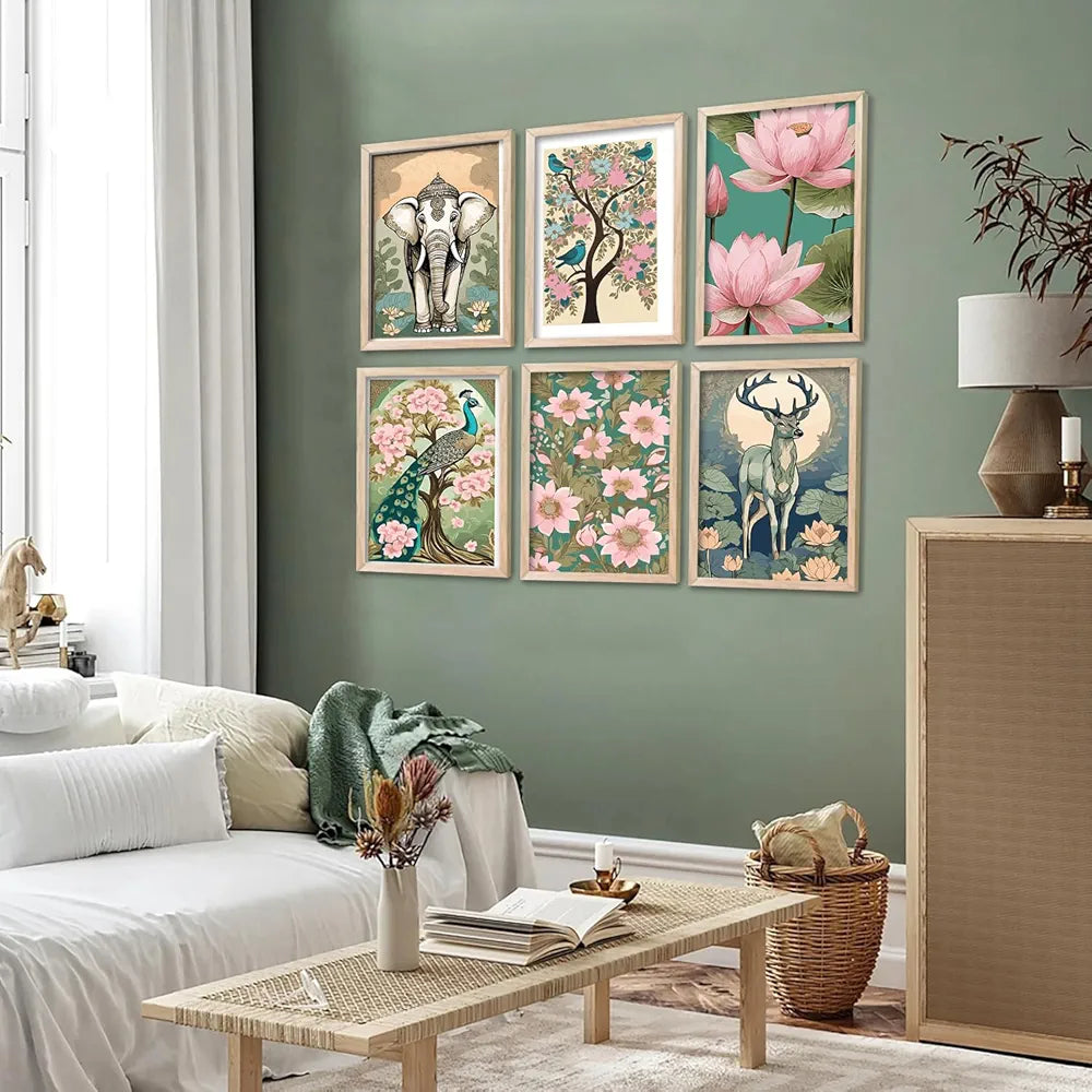 kotart Traditional Indian Inspired Wall Art Prints for Home and Office Decor C