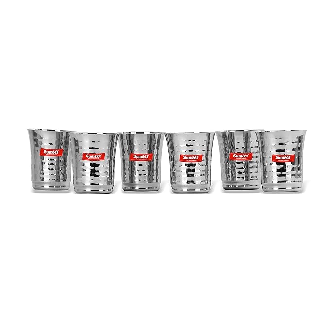 Sumeet Stainless Steel Glass 6 Pieces 300 ml