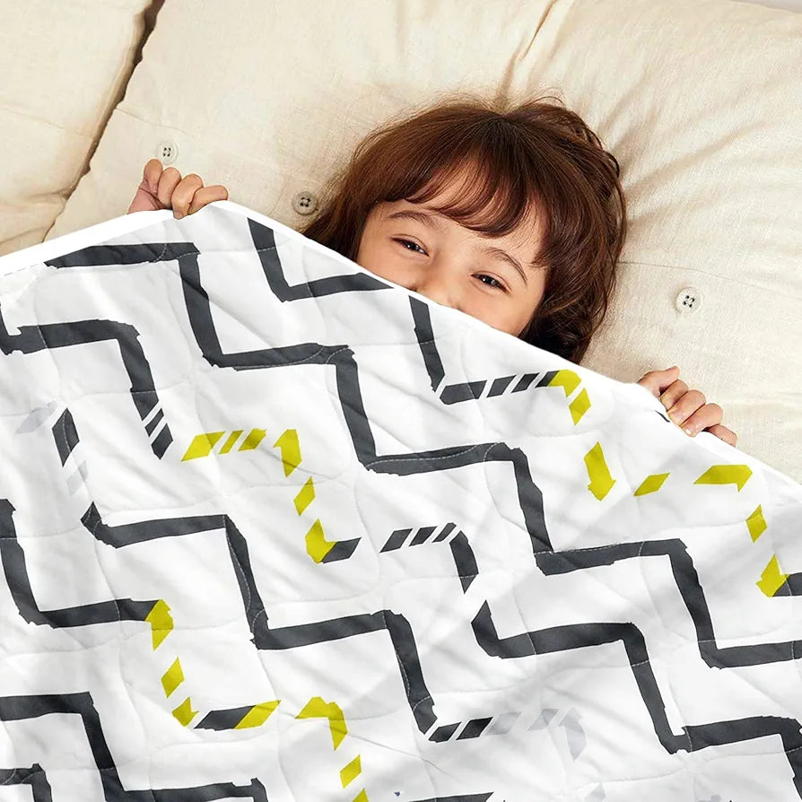 Divine Casa 120 GSM Microfiber Reversible Kids Single Bed Comforter Ultra-Soft Toddler Blanket Colour Slate