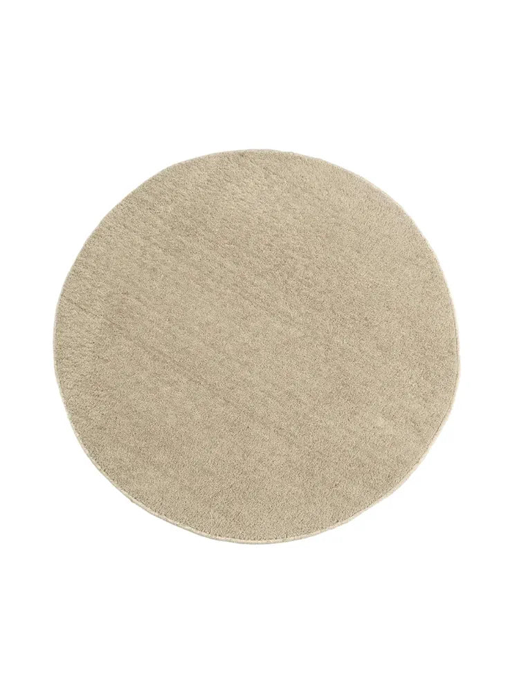 Saral Home Neon Shaggy Yarn Anti-Skid Round Mats Colour Beige