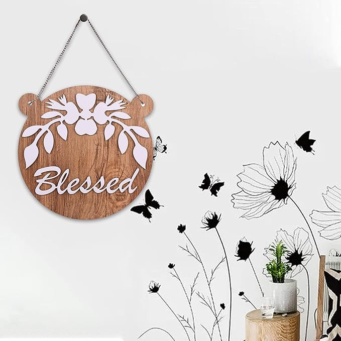 Sehaz Artworks Wooden Wall Hangings Home Décor Items Home Decoration Items - Blessed-WHT