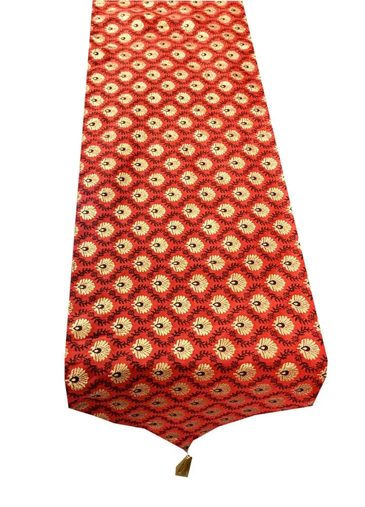 Pink Parrot Designer Durable Dopian Silk Table Runner Colour Multicolour