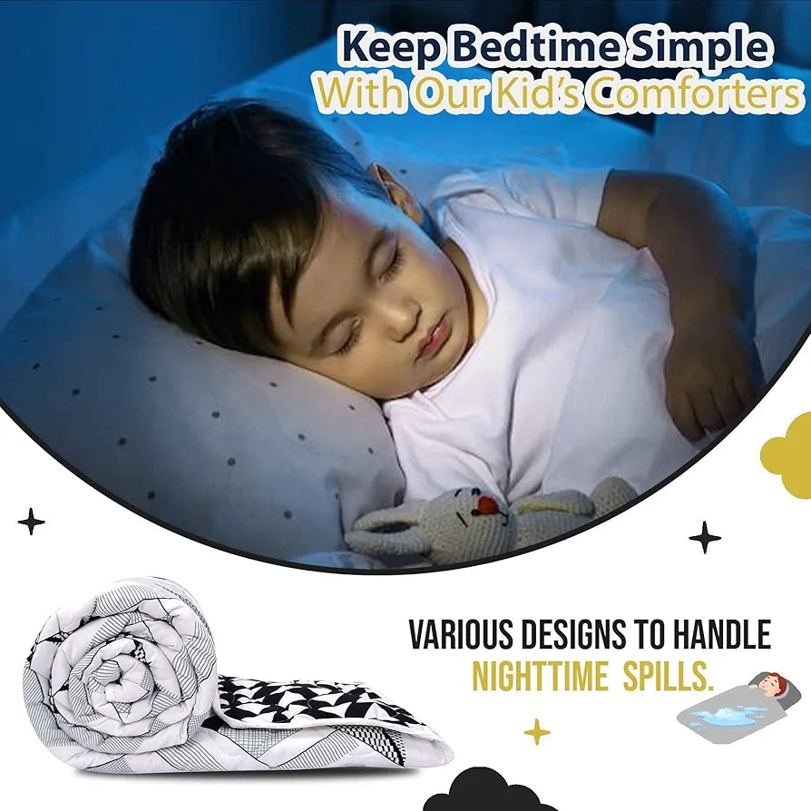 Divine Casa 120 GSM Microfiber Reversible Kids Single Bed Comforter Ultra-Soft Toddler Blanket Colour Dark Sapphire