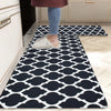 Ishro Home Velvet Premium Kitchen Mats For Floor Kitchen Runner 2 Pcs Set Colour Black Diamonds