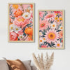 ArtX Paper Floral Art Paintings with Frame Flowers - 01 Set of 2