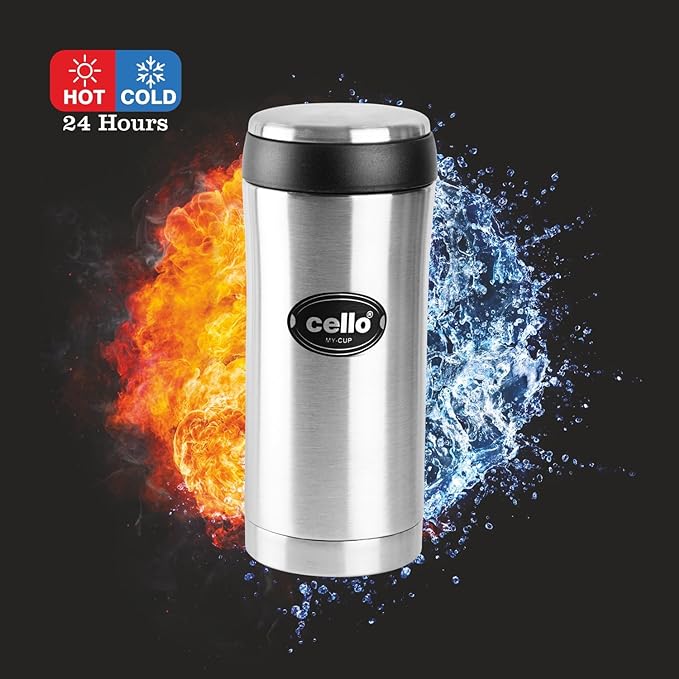 Cello My Cup Stainless Steel Water Bottle | 350 ml | Silver
