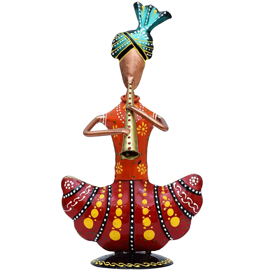 Kraftskala Metal Figurines for Home Decor Traditional Rajasthani Musicians Pack of 3