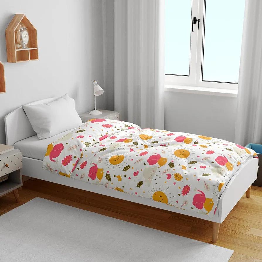 Divine Casa Pure Cotton Printed Single Dohar for Newborn Baby 120 GSM Soft & Lightweight Throw Blanket Colour Marlin White