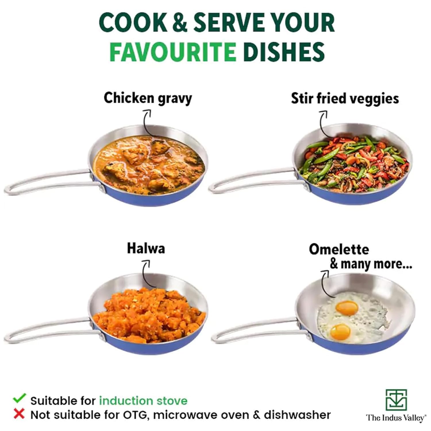 The Indus Valley Coloured Stainless Steel Fry Pan