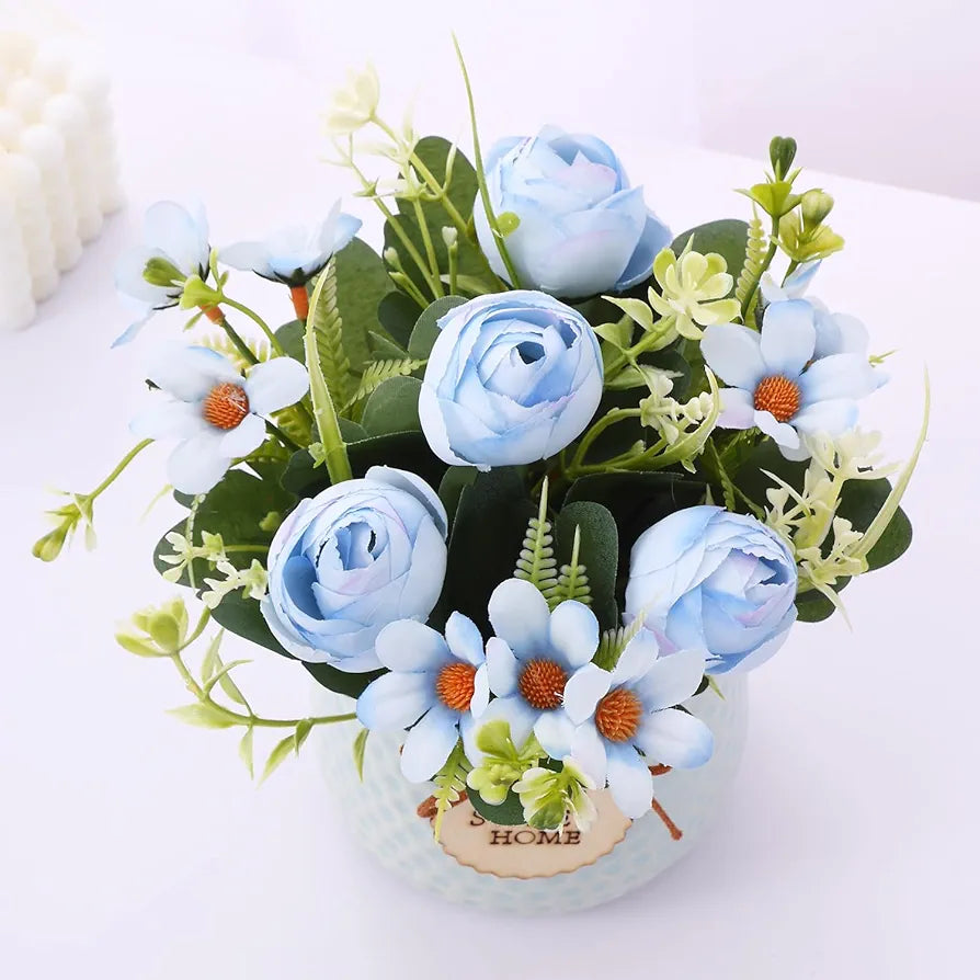 Artificial Rose Flower Plant with Pot  Home Décor Items