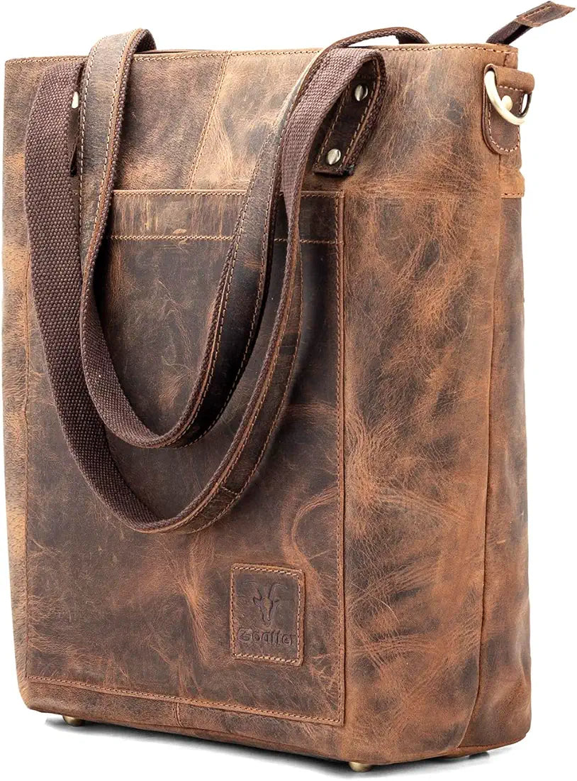 Goatter Genuine Leather Tote Bag For Women, 