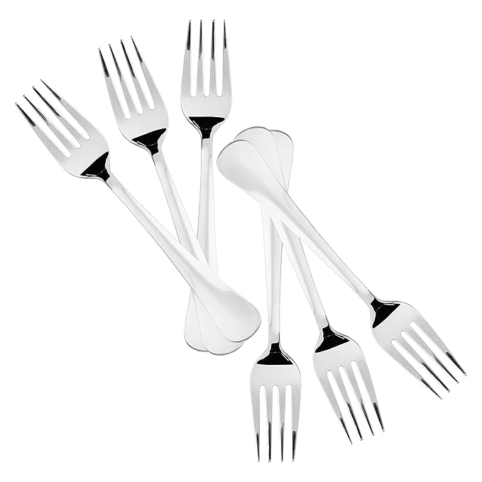 Sumeet Stainless Steel Dessert/Table Forks Set of 6 Pc – (18.2cm L) (1.6mm Thick)
