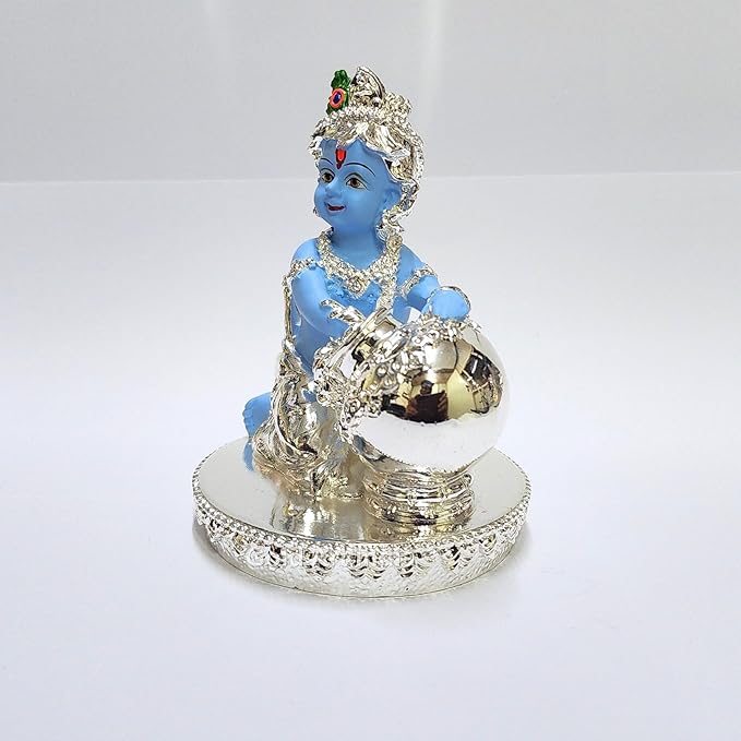 Gold Art India Makhan Krishna Krishna ji Idol for Home Decor Laddu Gopal murti for Gifting