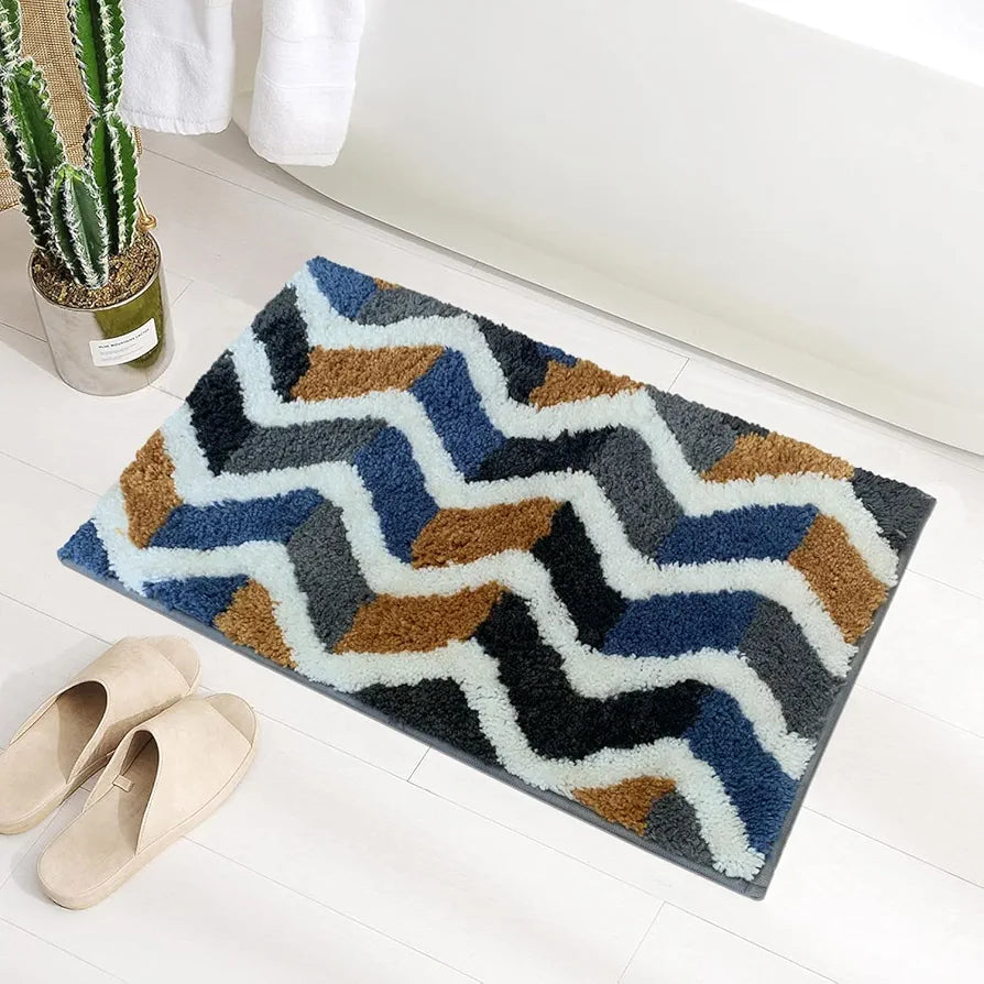 Luxe Home International Rabbit Fur Ultra Soft Anti Slip Skid Rectangular Ruffle Carpet 3X5 Ft Colour Grey
