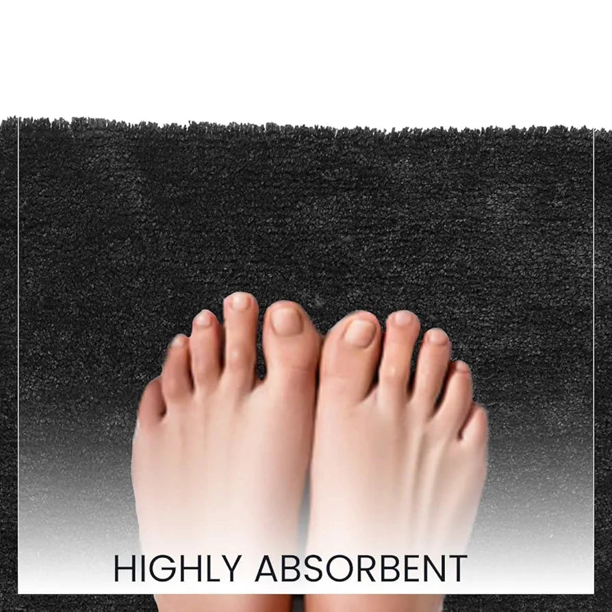 Sashaa World Microfiber Bathmat Colour Charcoal (Pack of 2)