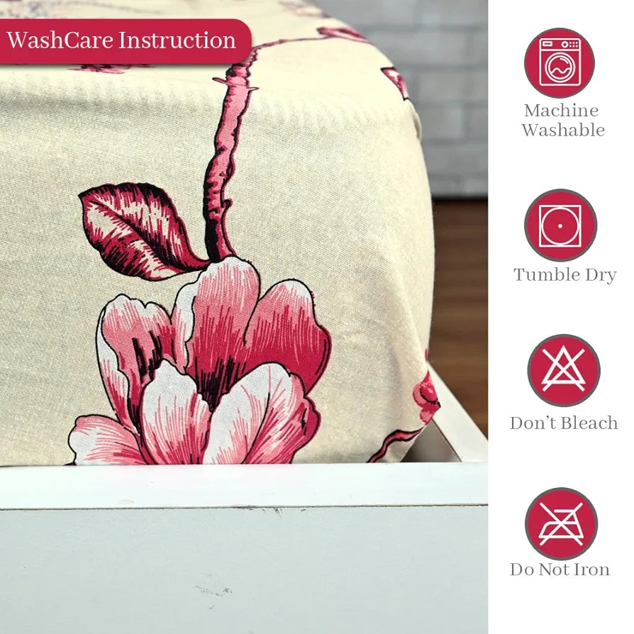 Divine Casa Floret 100% Cotton King Fitted Bedsheet 144 TC Deep Pocket Design Soft & Breathable Fabric Colour Summer Fern