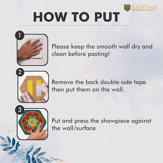 Artvibes Designer Wooden Wall Hanging Decoration for Home | Pack of 13 Pieces