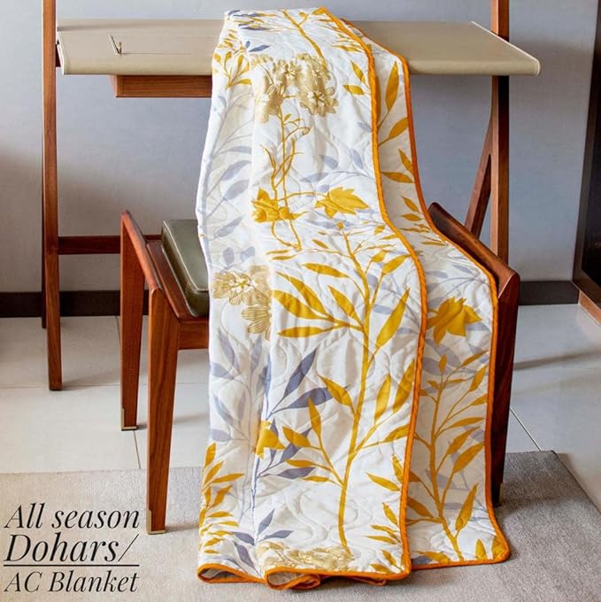 Urban Space Double Bed Comforter Microfiber 3 Layered Quilt Printed AC Blanket Colour Tuscany