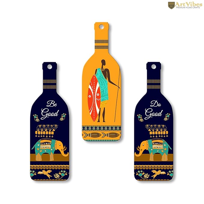 Artvibes Be Good Do Good Wooden Wall Hanging for Home Decor | Set of 3