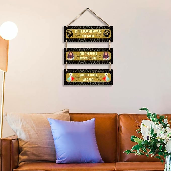 Sehaz Artworks Jesus Wooden Home Decor Items for Living Room Wall Hangings Christian-3-0040