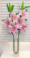 Artificial Flowers for Decoration Lily Flower Bunch for vase/Pot Long Size Stick Stem Without Vase