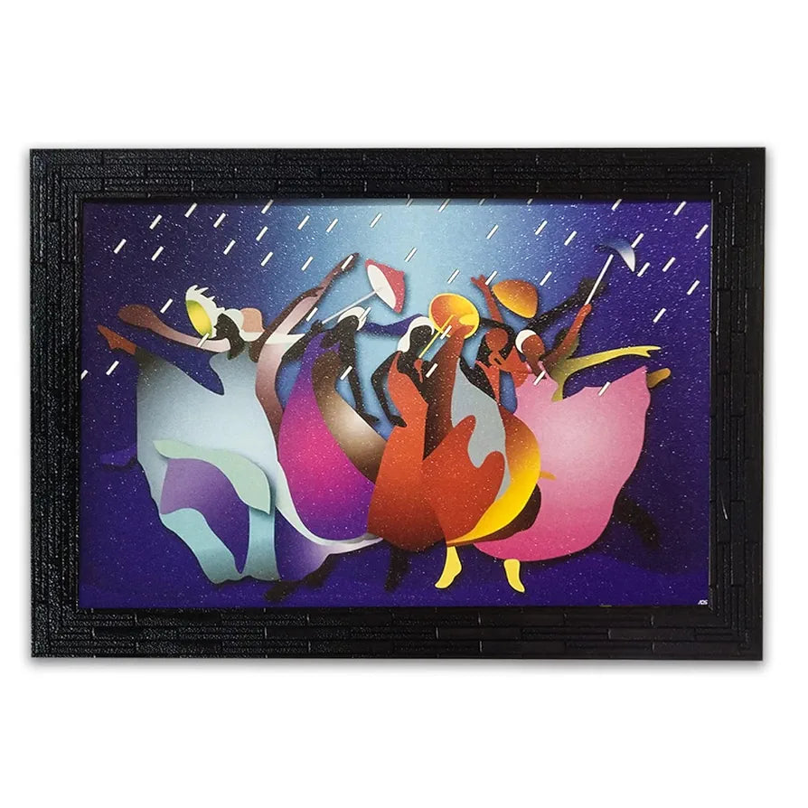 Lifehaxtore Wooden Framed Modern Art Rain Painting Zen Modern Art - Model 1