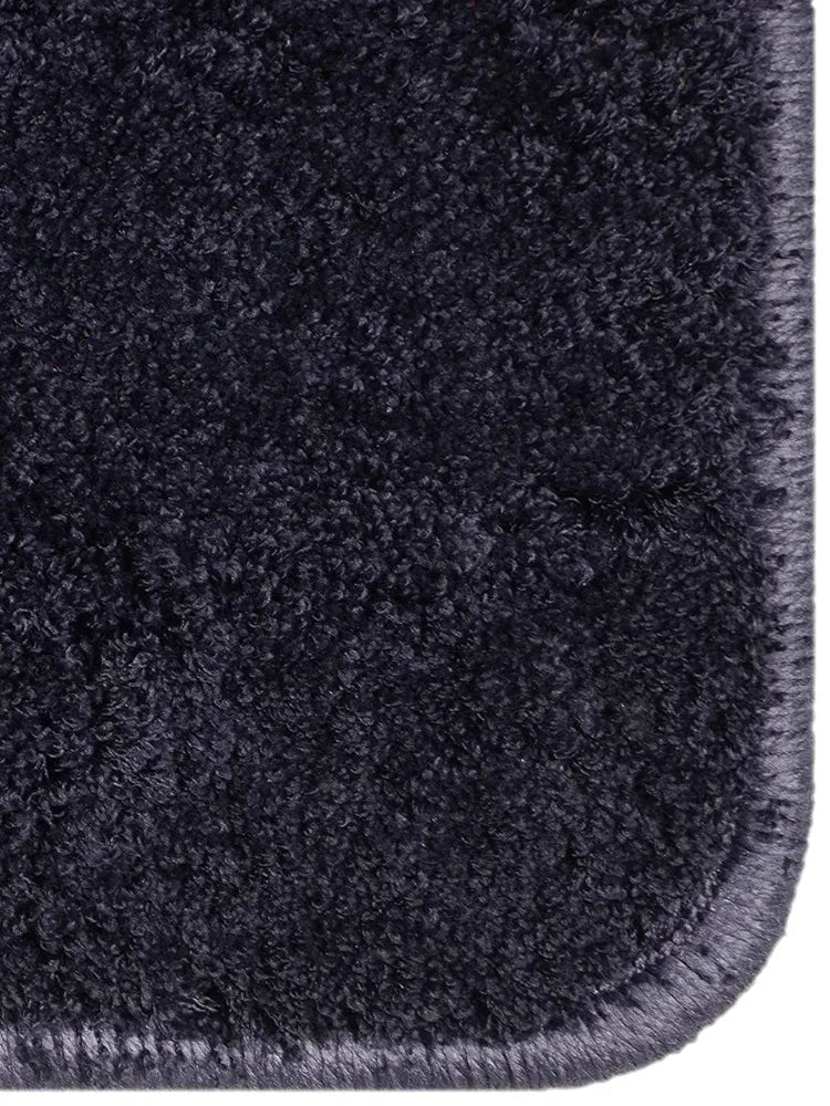 Saral Home Neo Shaggy Yarn Anti-Skid Bath Mats Colour Navy Blue