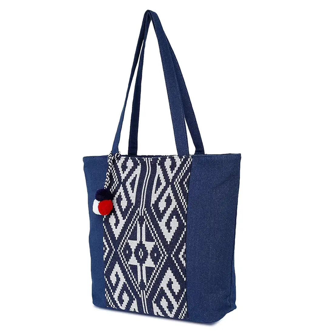 Klondon Alii And Aliizey Tote Bag For Women With Zip Bag Colour Blue