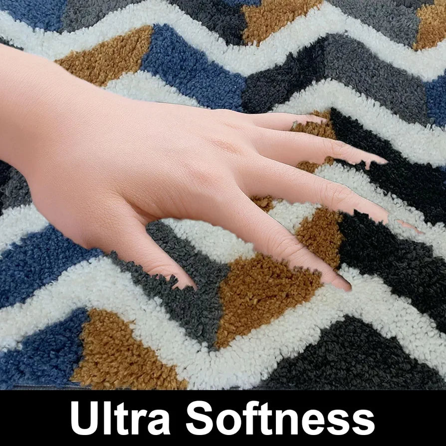 Luxe Home International Rabbit Fur Ultra Soft Anti Slip Skid Rectangular Ruffle Carpet 3X5 Ft Colour Grey