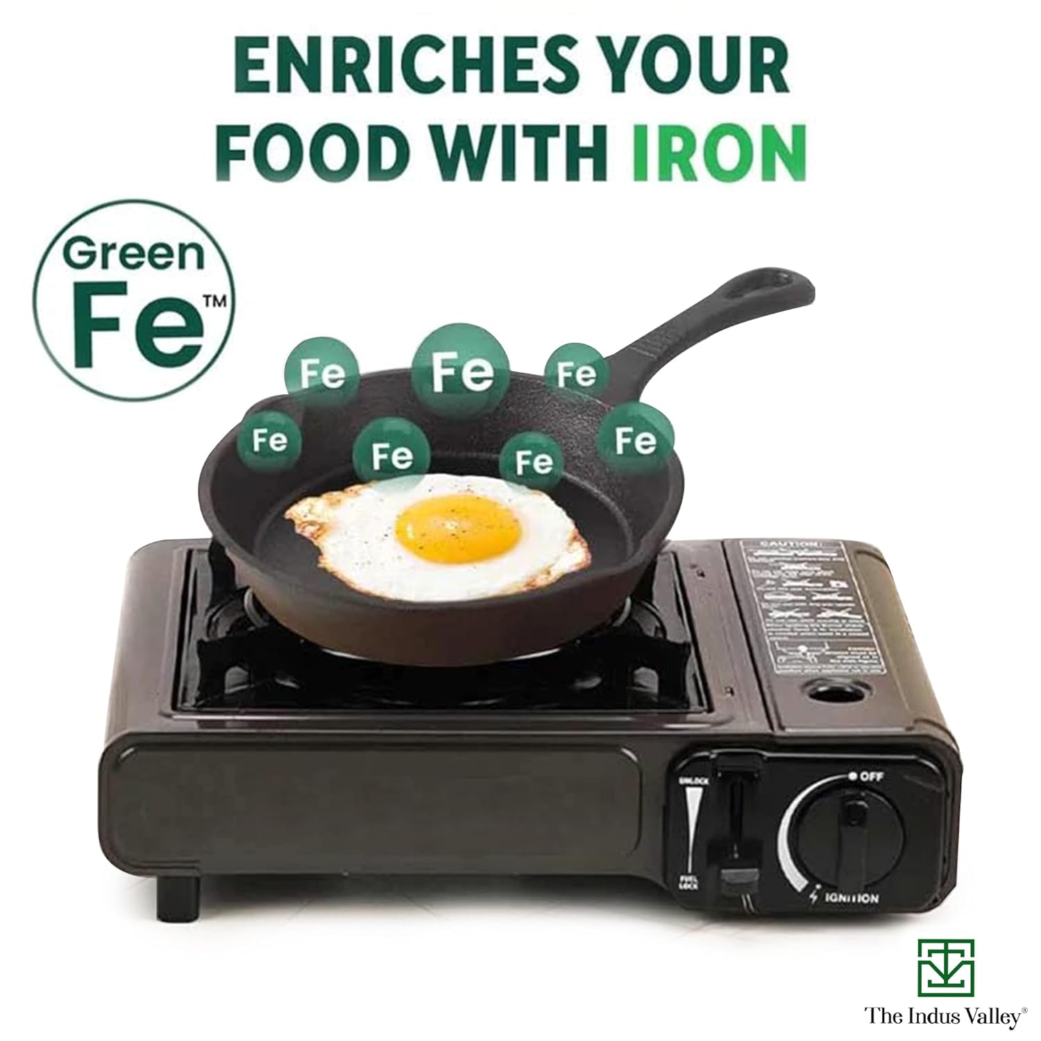 The Indus Valley Preseasoned Cast Iron Fry Pan/Skillet With Long Handle | Induction Friendly | Nonstick Fry Pan