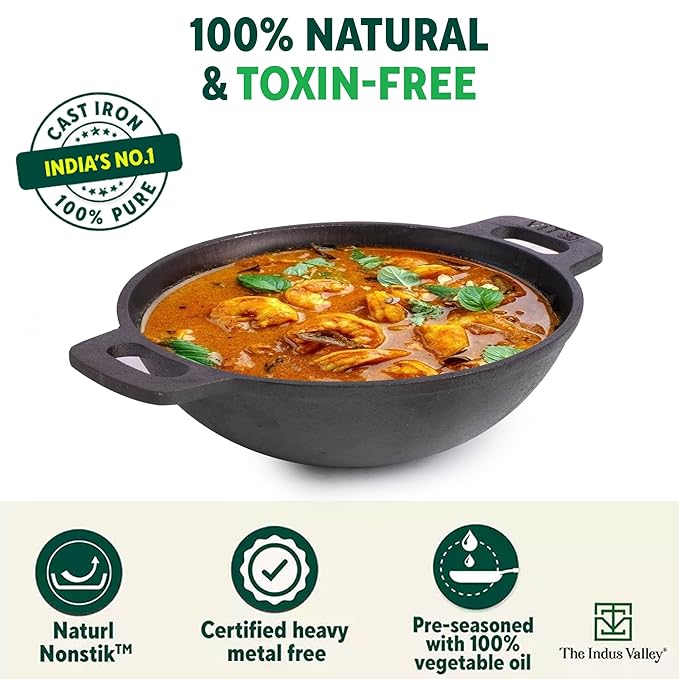 The Indus Valley Super Smooth Cast Iron Kadai