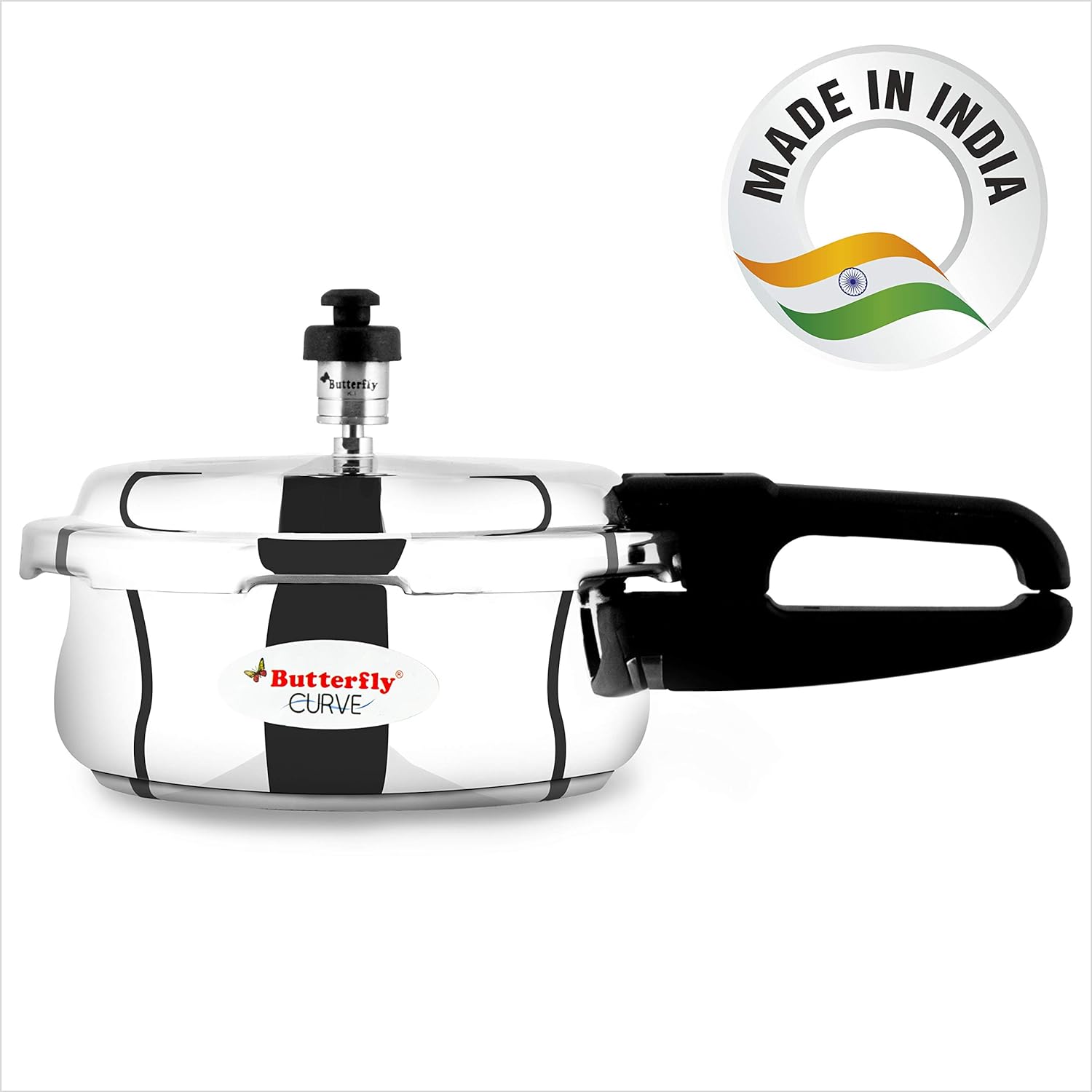 Butterfly Curve Pressure Cooker | Outer Lid Quality Stainless Steel | Induction and Gas Stove Compatible