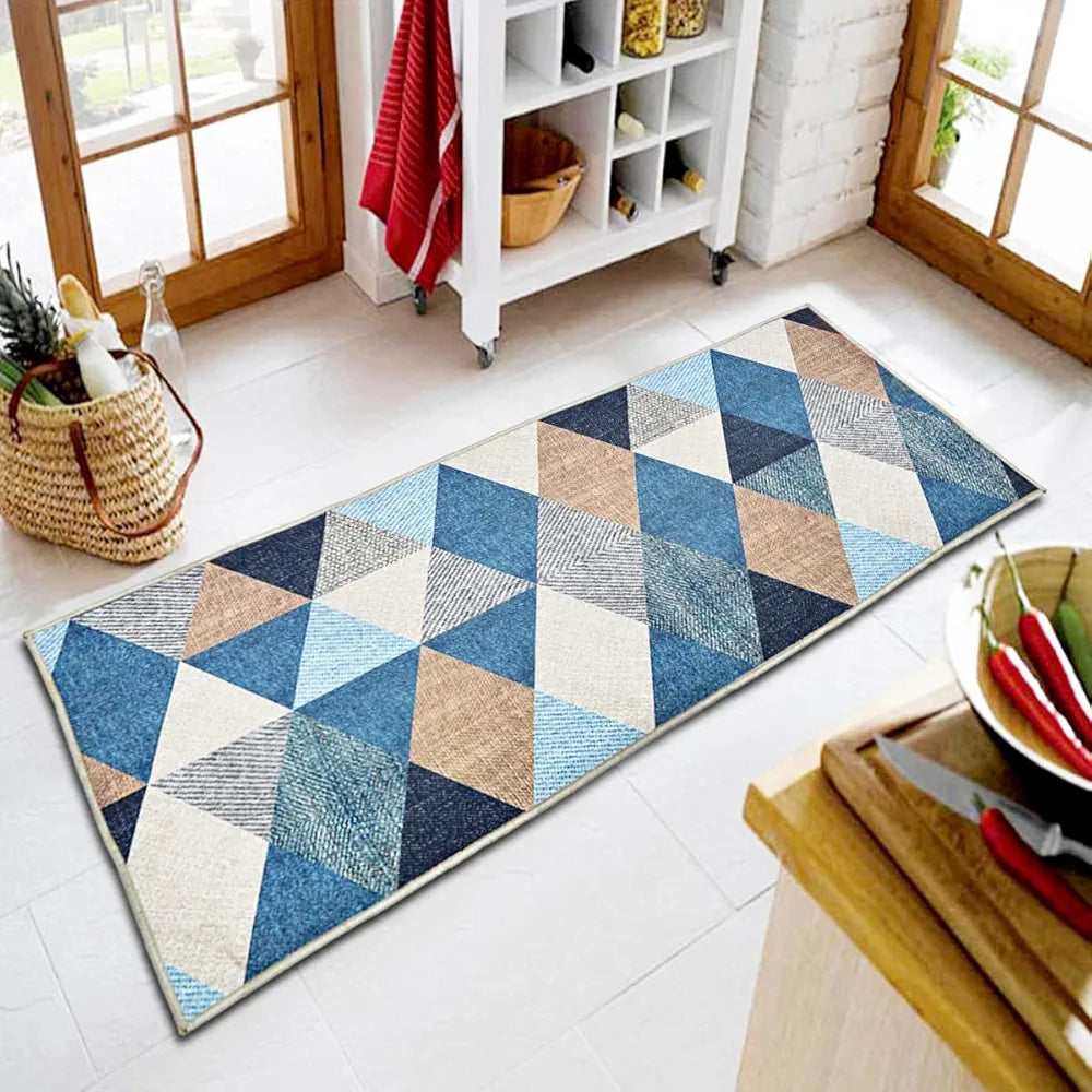 Ishro Home 3d Printed Bedside Runner Carpet Anti Skid For Home Kitchen Colour Crystals