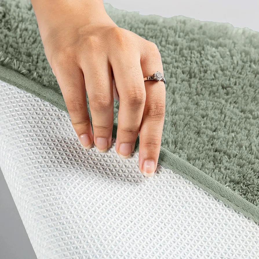 Luxe Home International Bath Mat Super Soft Non Slip Vegas Mats Rectangular Colour Pastel Green
