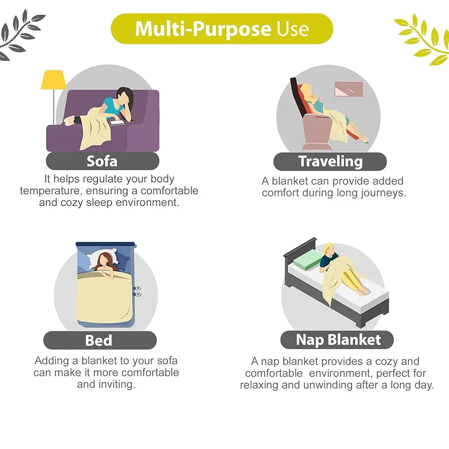 Divine Casa 120 GSM Microfiber Single Kids Dohar Soft & Lightweight Throw Blanket Floral Pattern Colour Tornado