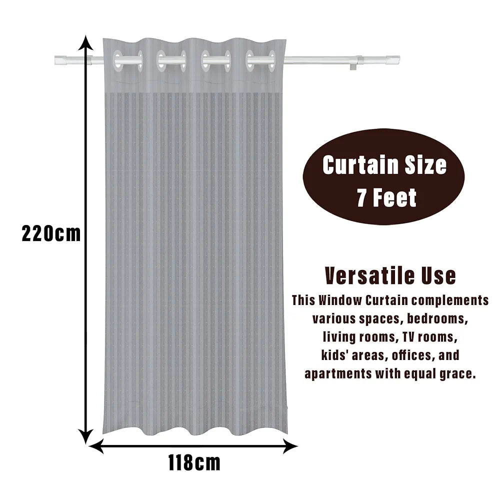 Kuber Industries Door Curtain Sheer Parda for Living Room Lining Net Gray Colour