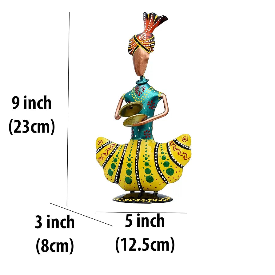 Kraftskala Metal Figurines for Home Decor Traditional Rajasthani Musicians Pack of 3