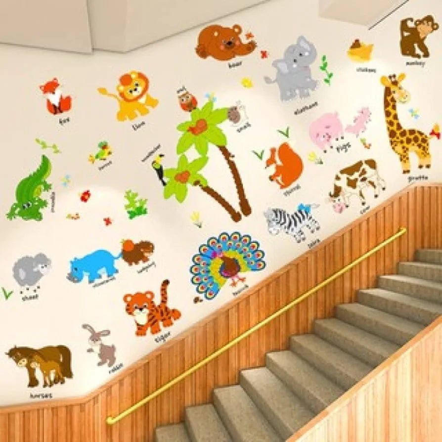 Jaamso Royals Wall Stickers for Kids Wall Stickers for Kids Room Animal Kids Education Wall Sticker