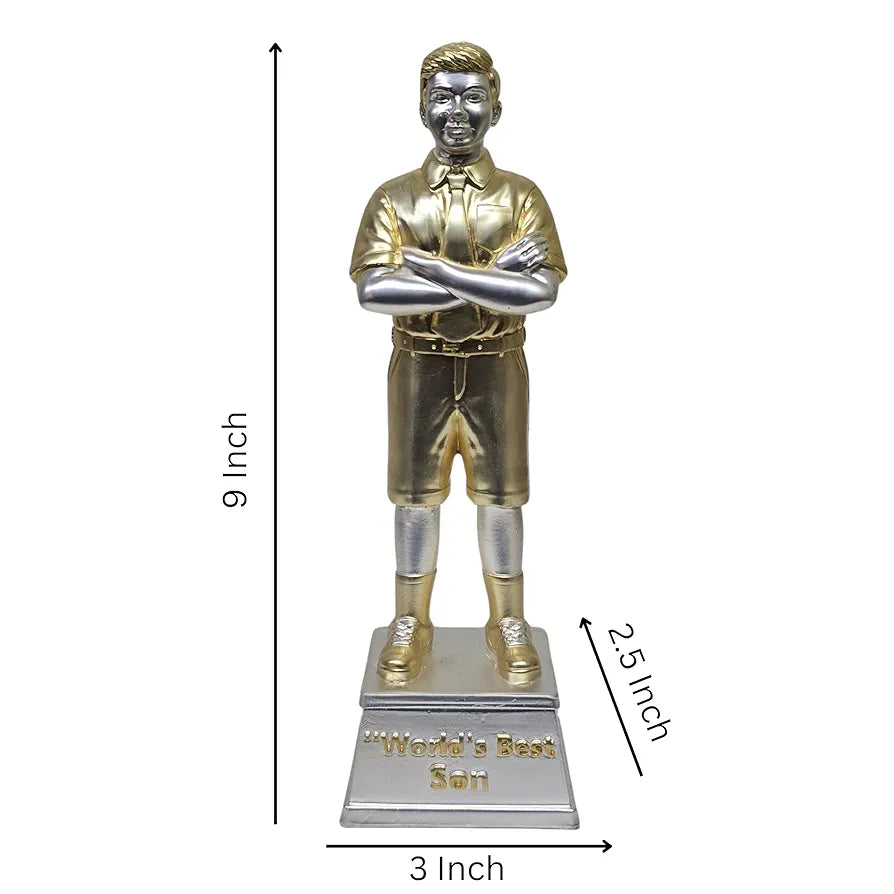 Gold Art India Best Son Figurine Gold & Silver Plated Matte