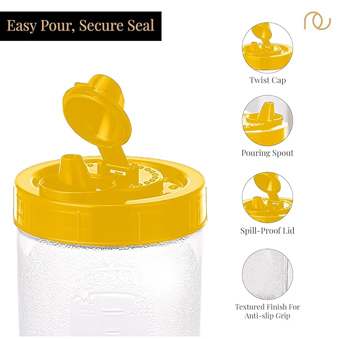 Frenchware Oil Dispenser | Pack of 2, 1 Litre Each | Textured Yellow