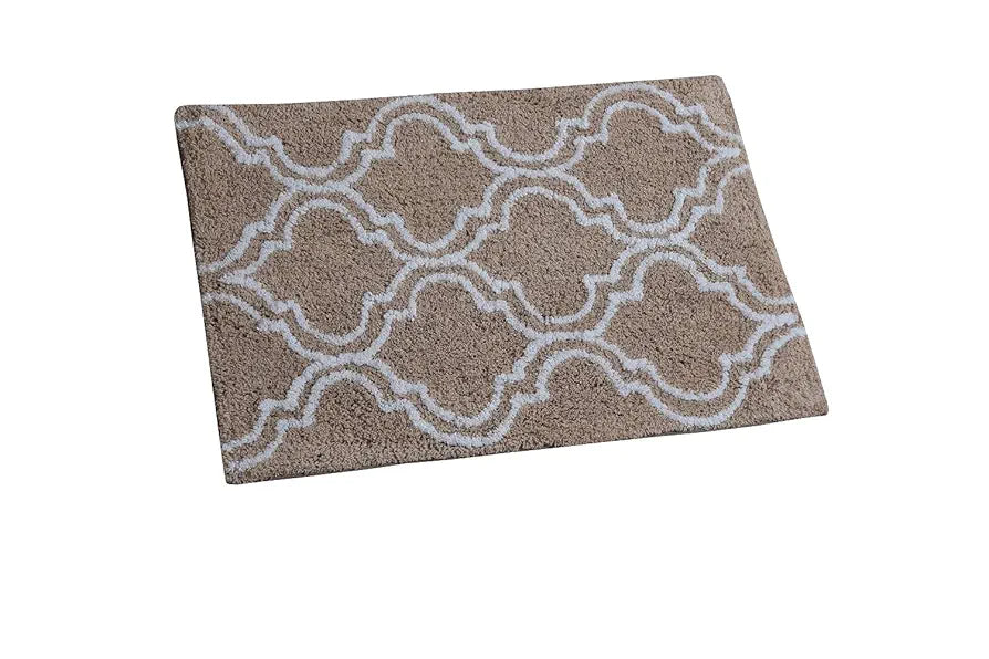 Aerohaven Cotton Glorious Super Soft Moroccan Designer Anti Slip Bathmat Brown Colour